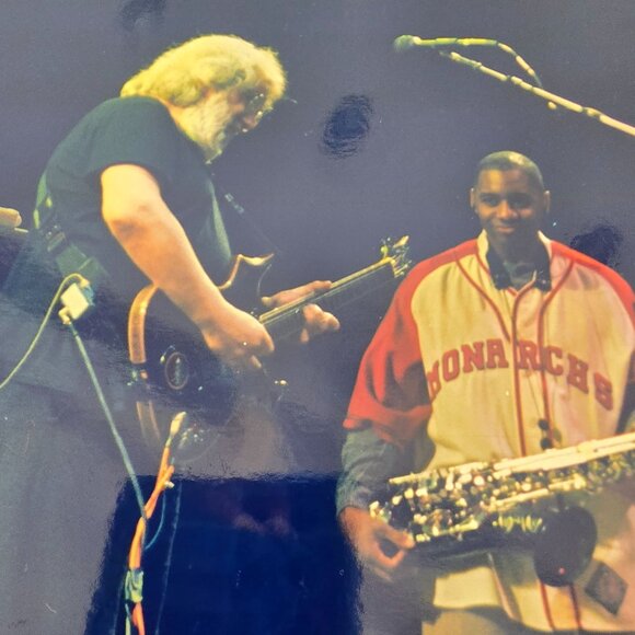Jerry Garcia & Saxophonist Branford Marsalis Grateful Dead Licensed Photo Print - Picture 2 of 11